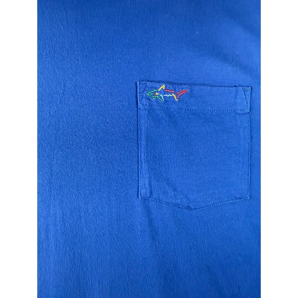 Greg Norman Mens XXXL Blue Short Sleeve Pocket T-Shirt Shark Logo Cotton Tee - Picture 5 of 10